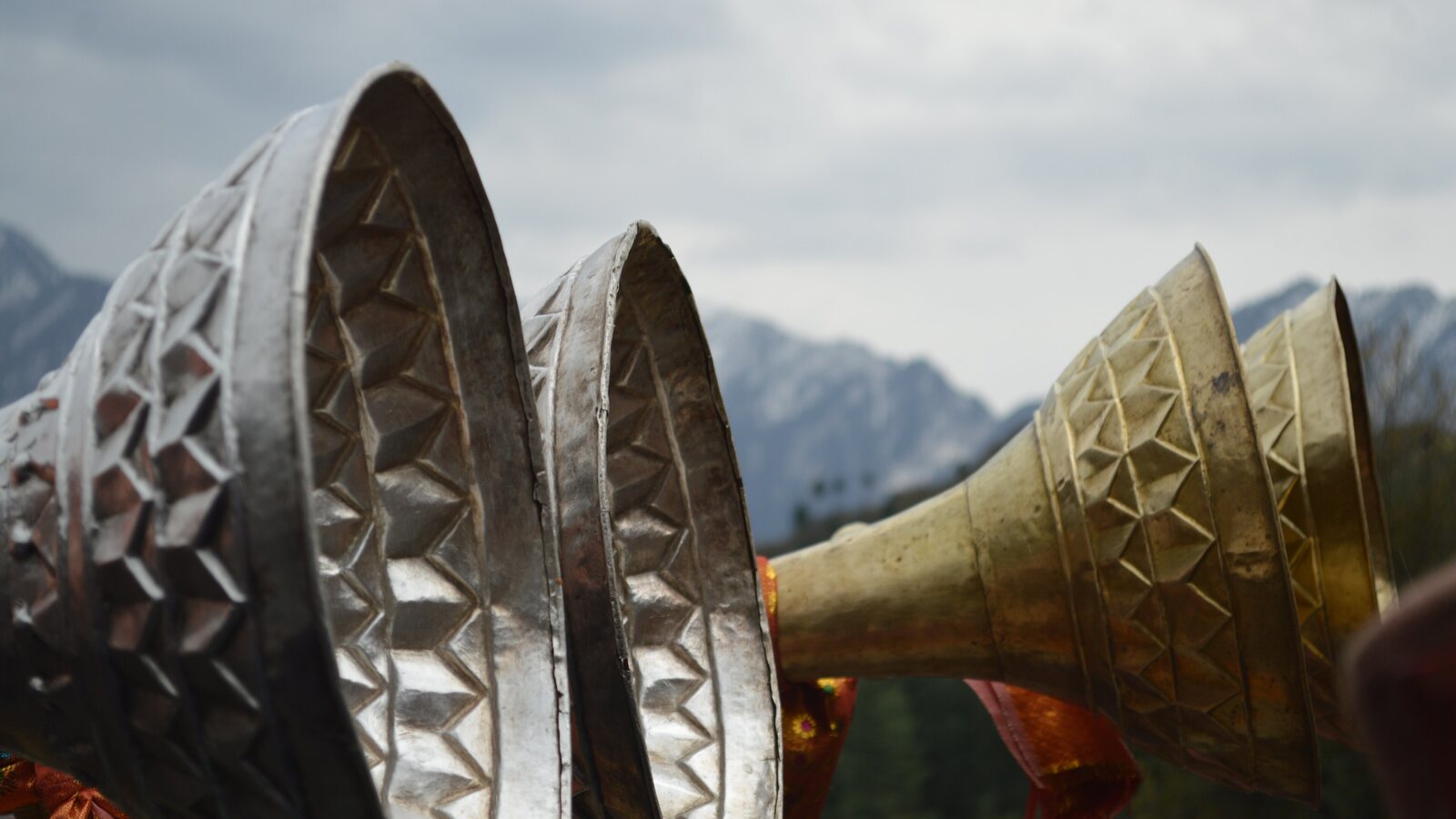 Traditional percussion instruments used in Himachali celebrations.