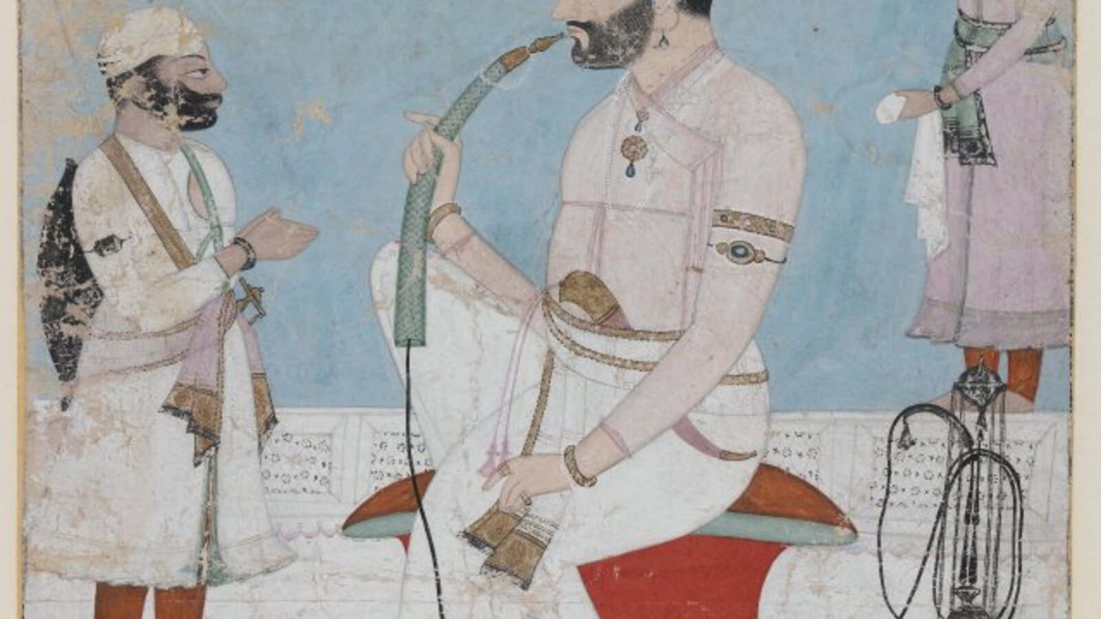 Historic painted portrait of Raja Sansar Chand of Kangra.