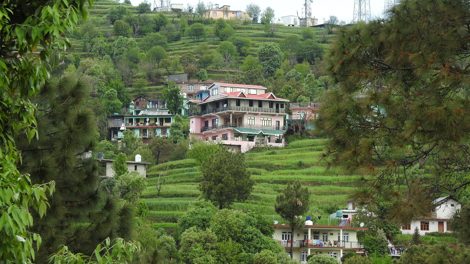 Green hills and settlements around Banikhet in Chamba district.